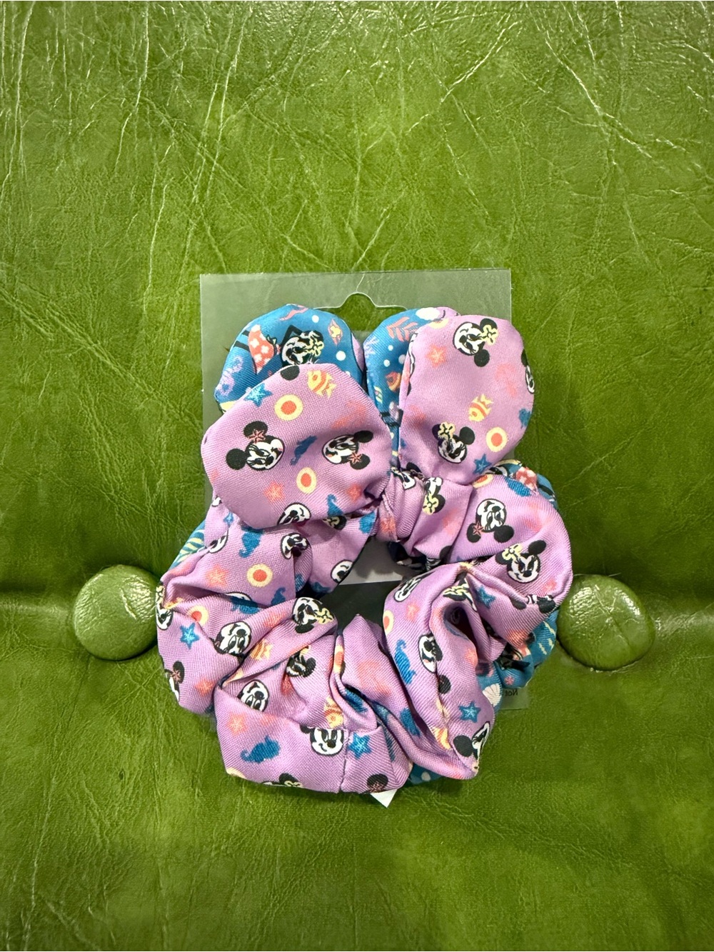Disney Cruise Line Minnie Mouse Pink & Blue Kids Scrunchie Duo